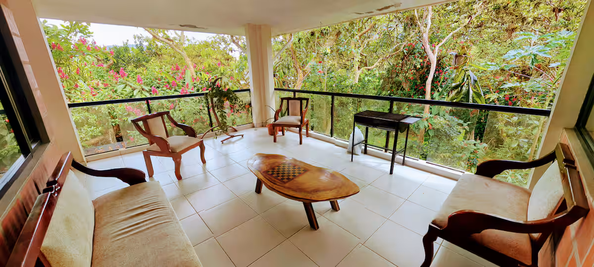 Terraza con parrilla